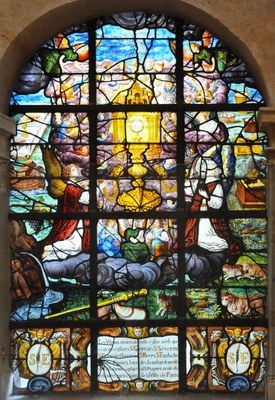 Vitrail Adoration du Saint-Sacrement - Eglise Saint-Etienne-du-Mont - Paris 5e