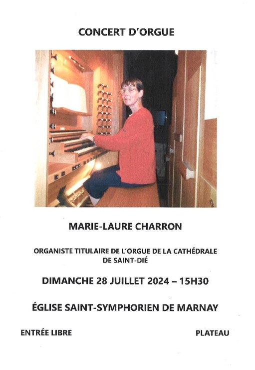 Concert d'orgue avec Marie-Laure Charron - Eglise de Marnay