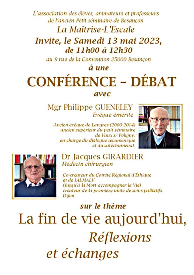 20230513 Conférence-Débat Fin de vie - Affiche