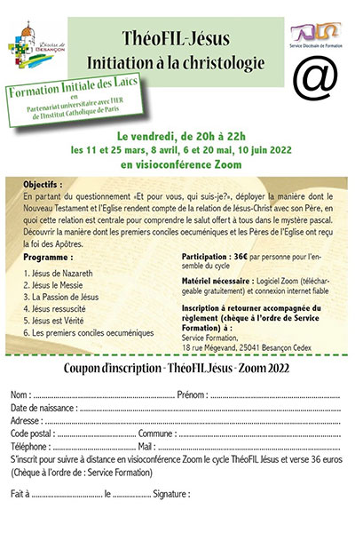 Flyer formation "ThéoFIL Jésus" en visio